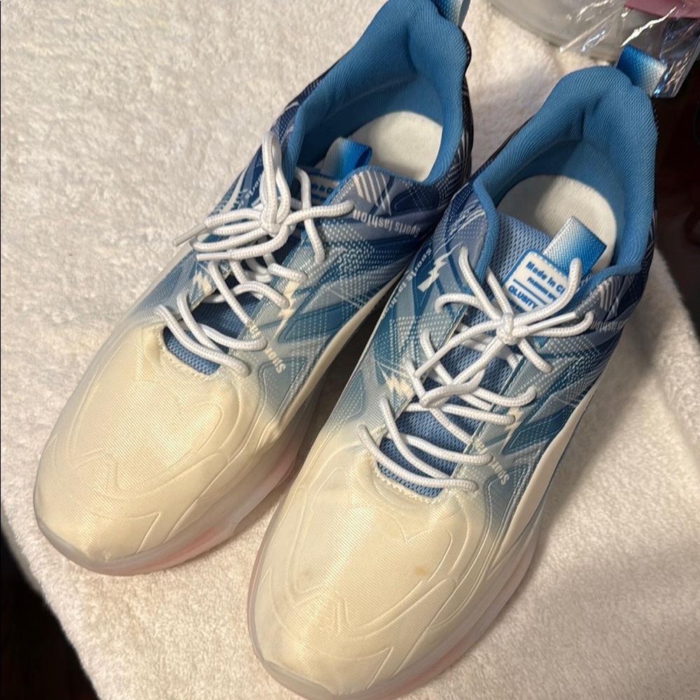 Men's Athletic Shoes in Blue and White